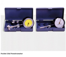 Penetrometer mit Taschenuhr, Bereich 0–6 kgf/cm2, Peak-Hold-Funktion.