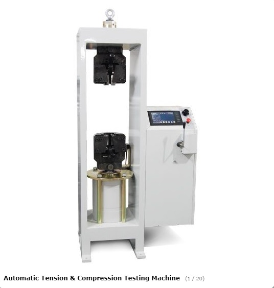 Automatische hydraulische Universalprüfmaschine mit 500 kN Zug/1000 kN Druck.