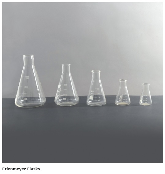 Fassungsvermögen des Erlenmeyer-Erlenmeyerkolbens: 250 ml.