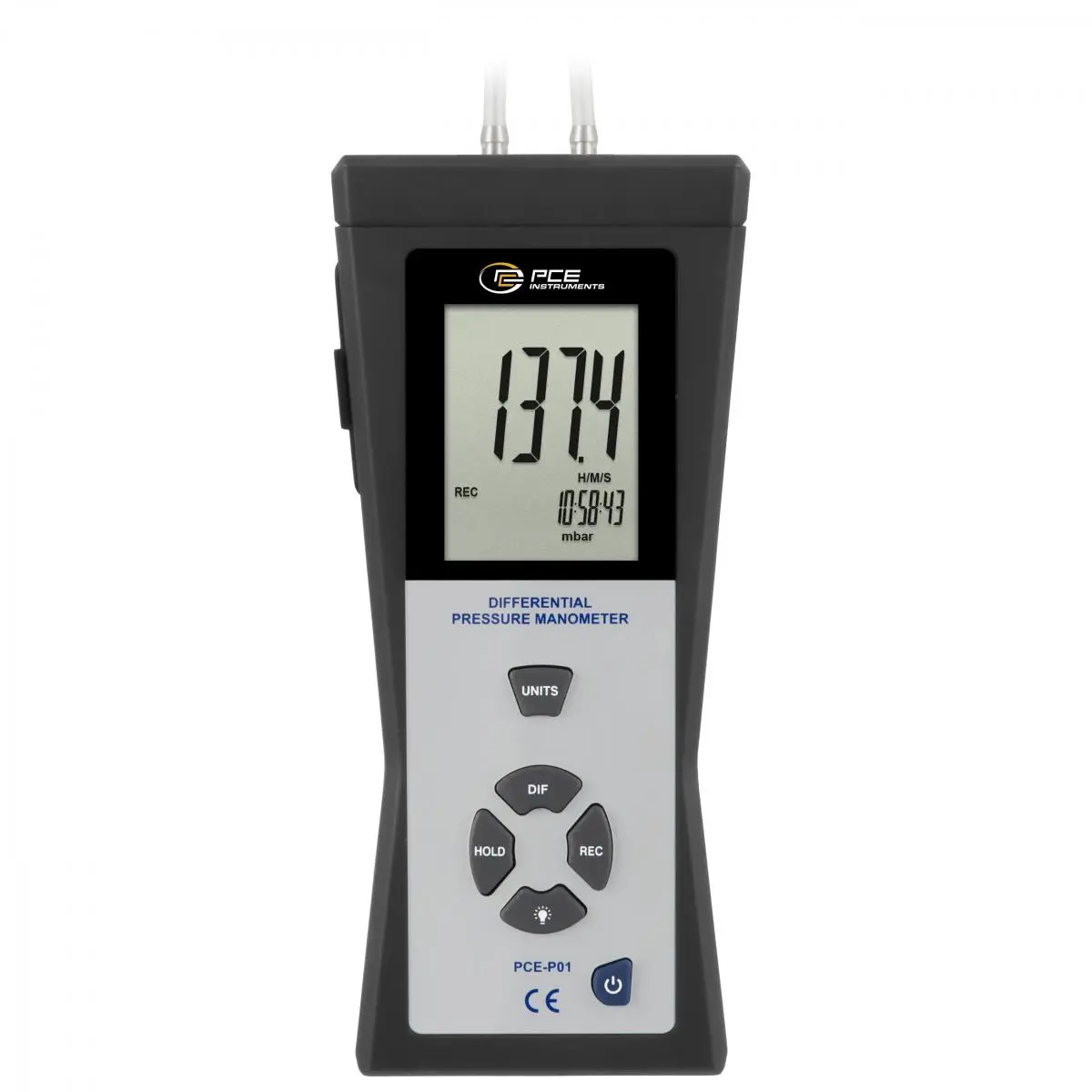 Digitalmanometer PCE-P01-ICA inkl. ISO- Kalibrierzertifikat
